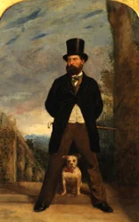 犬との自画像、サマッ夫人、1866年頃
